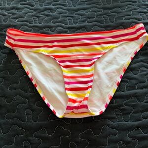 Arizona Jean Company Pink, Yellow, Red, Orange & White Striped Bikini Bottoms